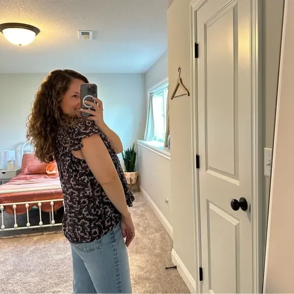 Isabel Marant Etoile Purple Pink Cotton Ikat Blouse Top 38 Medium - Picture 5 of 13